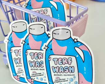 Trans Sticker, Terf away, Transition Gift, Trans Pride, Gift for Trans Friend, LGBTQIA Accessories, Pride Sticker, LGBTQ Decal, Pride Gifts