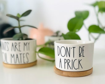 Funny Planters, Housewarming planter, Plant Lover Gift, Desk Planter, Cactus Mom, Silly Gift for Friend, Unique Dad gift, Succulent Planter