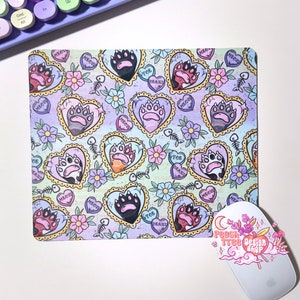 Cat Mouse Pad, Cute Cat Gifts, Fun desk accessories, Home office, Pretty Desk Mat, New Cat owner, Toe Beans, Gifts for Cat lovers, Catcore