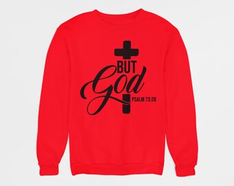 Mais Dieu - Sweat-shirt ras du cou rouge