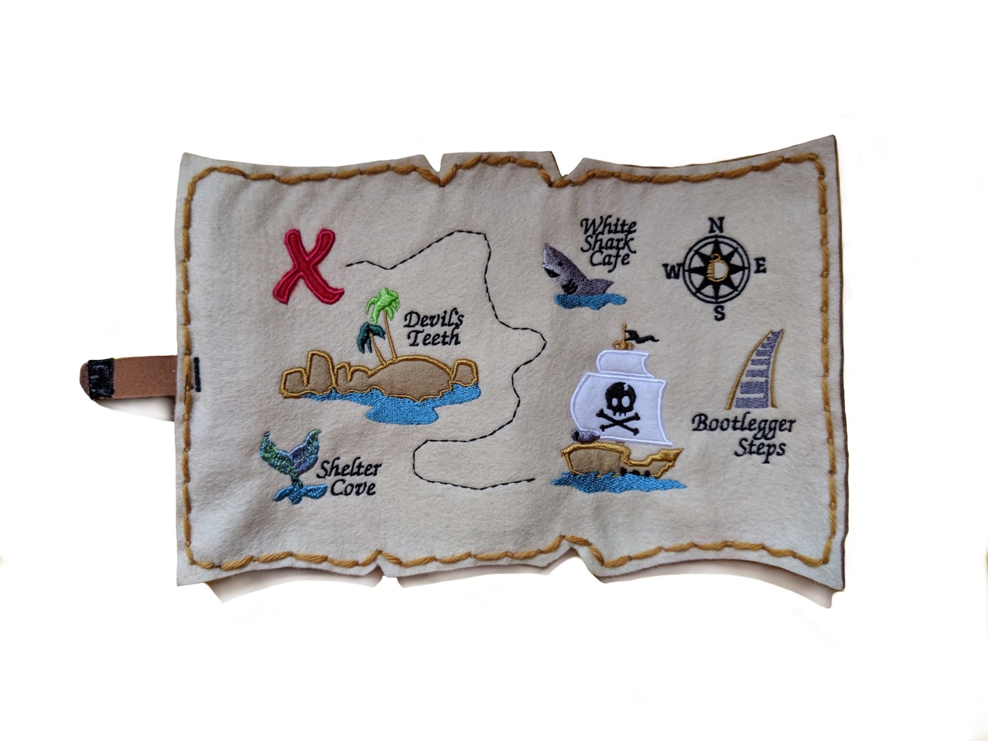 Felt Pirate Map Playset, Toy Treasure Hunt With Eyepatch & Coins - Etsy