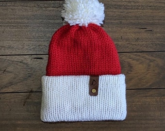 Santa Beanie | Wool Beanie | Soft to Touch Beanie | Chunky Knit Beanie | Gift Beanie | Organic Clothing Sustainable Gifts | Christmas Hat