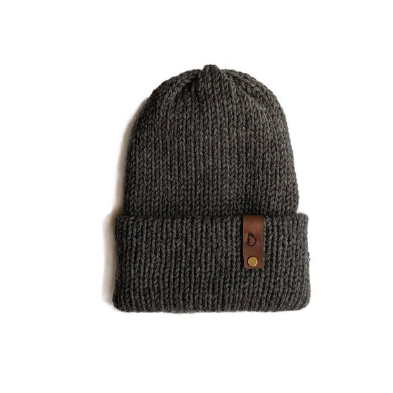 Handmade Wool Fisherman Beanie | Gray Knit Winter Hat
