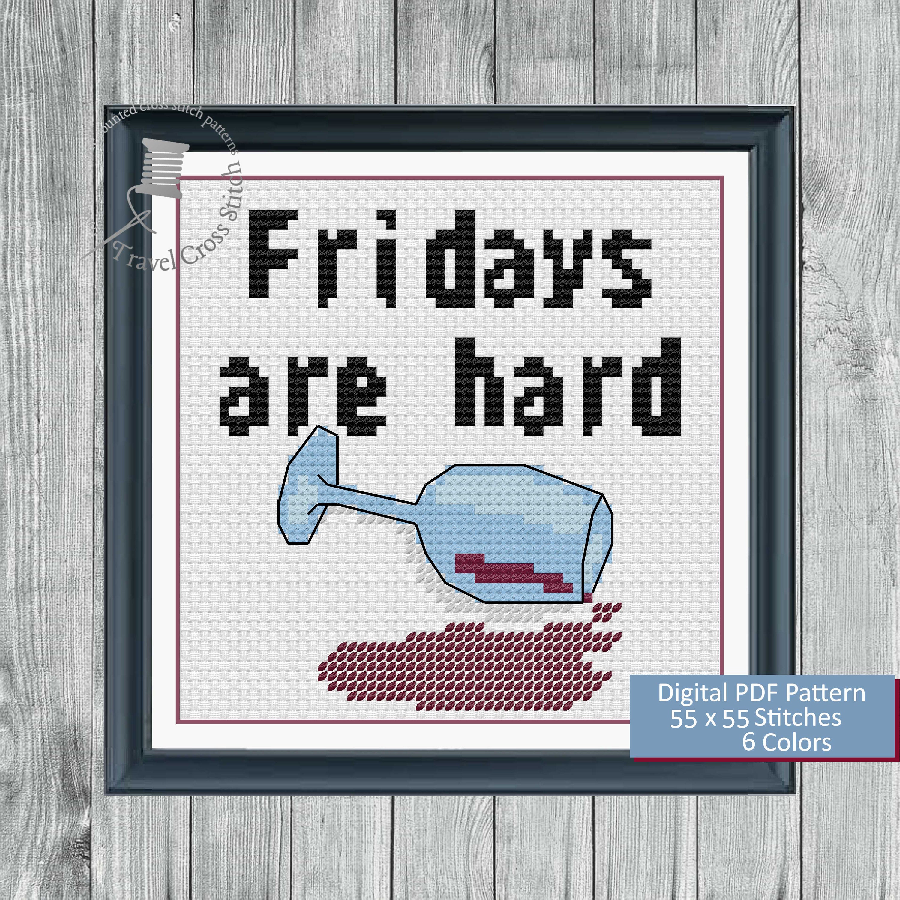 Days Are Hard Cross Stitch Pattern Bundle (5 PDF Patterns) - Etsy