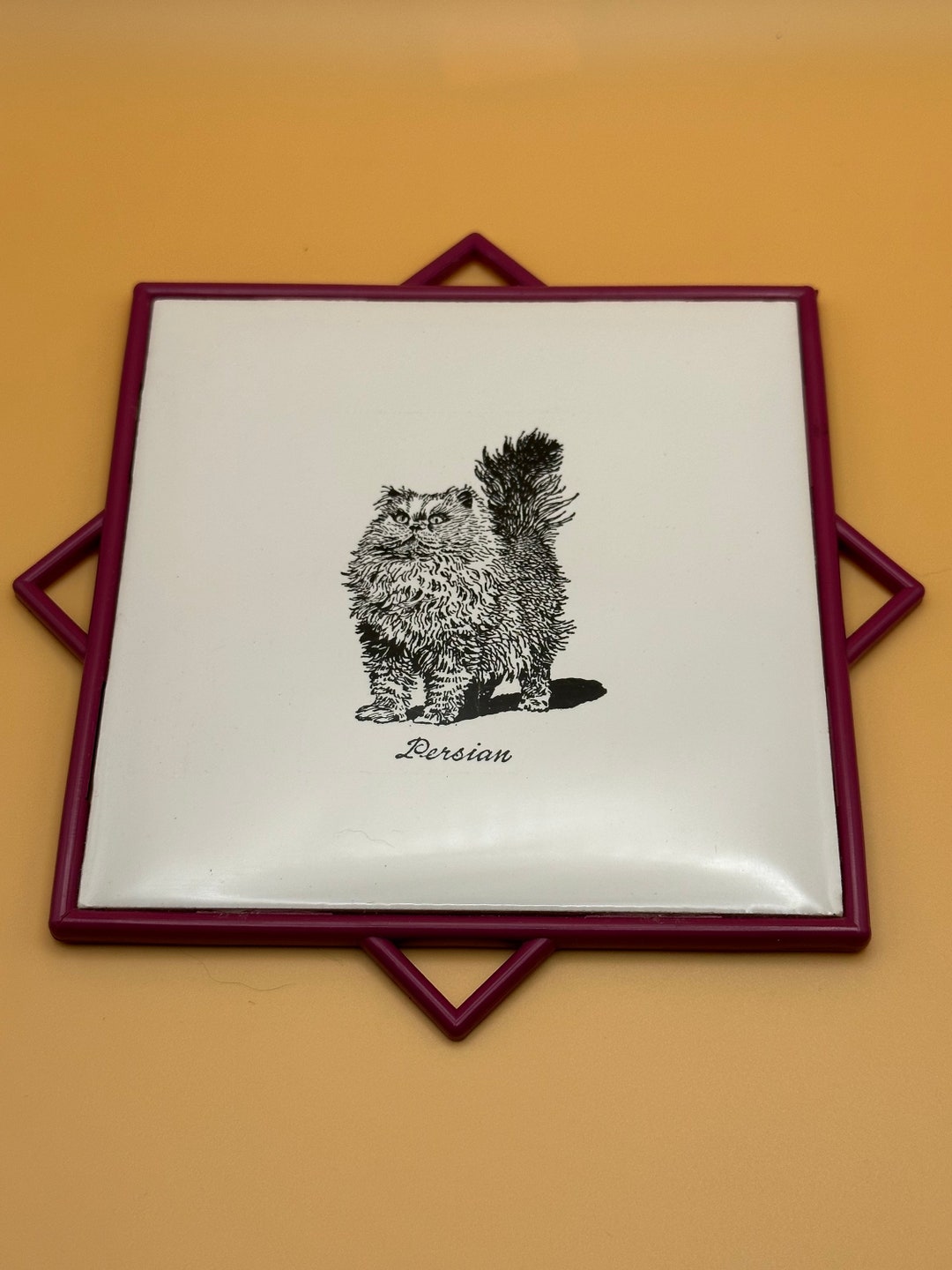 Vintage Persian Cat Wall Tile, Made in England, Cat Lover Gift Etsy