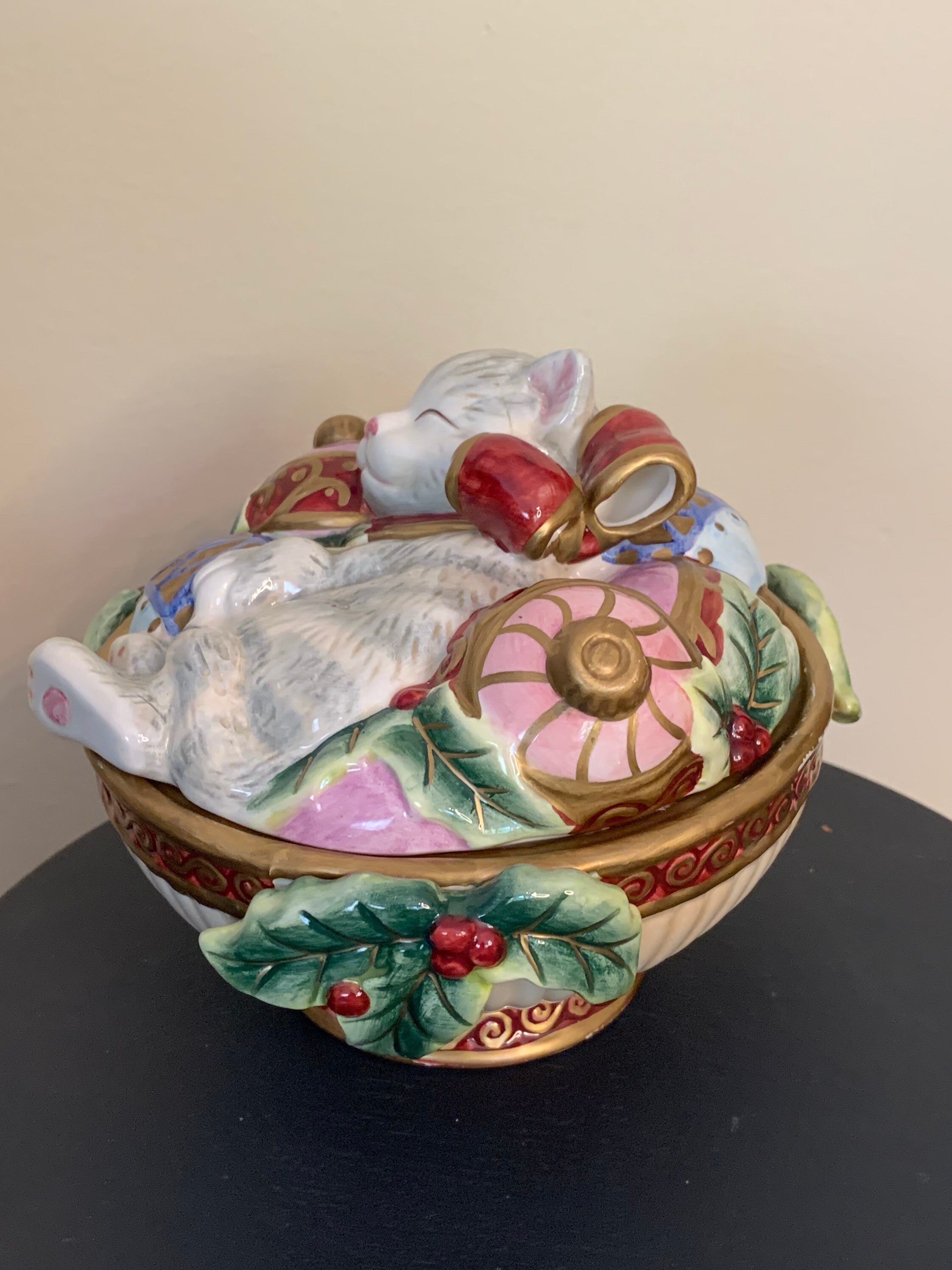 Fitz & Floyd Cat Candy Dish Christmas Decor Cat Lover Gift Etsy