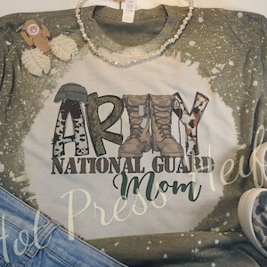 Camiseta blanqueada por sublimación de mamá de la Guardia Nacional del Ejército