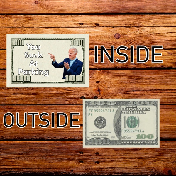 Set of 10: Hilarious Fake 100 Dollar Prank Bill - Joe Biden You Suck at Parking
