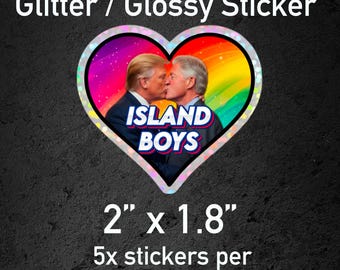 Island Boys Trump & Clinton Sticker Pack | Funny Anti-Trump, Set of 5 Stickers (2”x1.8”)