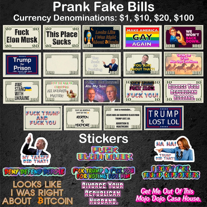 SET OF 10: Hilarious Prank Fake 100 Dollar Bill - Stop the War on Christmas All Holidays Matter Gag Gift image 5