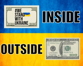 All proceeds are donated! We Stand With Ukraine- Fake 100 Dollar Bill Prank/Gag Gift *Set of 10*