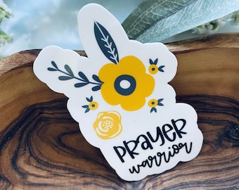 Prayer warrior laptop sticker,christian sticker,bible sticker,christian decal,faith stickers,vinyl stickers,christian gifts,faith sticker