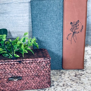 no rain no flowers engraved leatherette portfolio, personalized folio, custom portfolio, gifts for christians, leatherette notebook