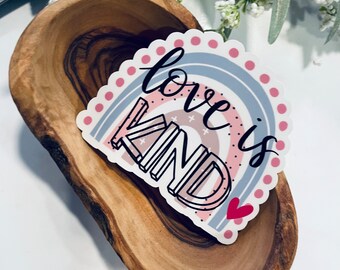 Love is kind laptop sticker,christian sticker,bible verse sticker,christian decal,faith stickers,vinyl stickers,christian gift,faith sticker