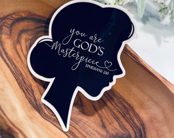 You are Gods Masterpiece laptop sticker,christian sticker,bible verse sticker,christian decal,faith stickers,vinyl stickers,christian gifts