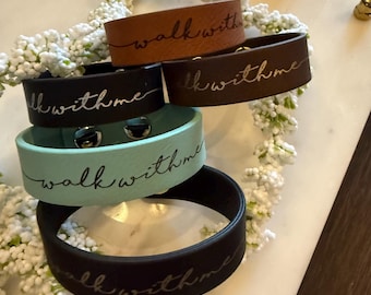Walk with me leatherette snap bracelet, 2026 youth theme, gifts for young women, girls camp gift, gift for her, mormon youth gift
