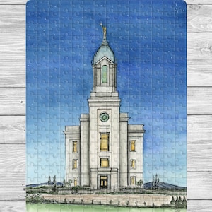 Cedar City temple puzzle, religious puzzle, Christian puzzle, lds games, bible puzzle, lds gifts for kids, mormon gifts, lds gifts for women