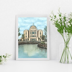 Meridian ID Temple Print,lds temple art,temple watercolor,temple wall decor, temple artwork,lds wedding gift,lds watercolor art,temple lds