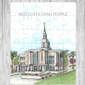 Red cliffs Temple Puzzle,religious puzzle, Christian puzzle, lds games,bible puzzle,lds gifts for kids,mormon gifts,lds gifts for women