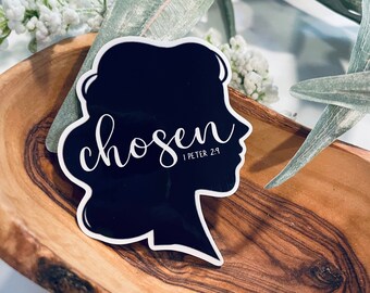 Chosen laptop sticker,christian sticker,bible verse sticker,christian decal,faith stickers,vinyl stickers,gifts for christians,faith sticker
