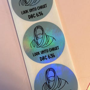 Look Unto Christ holographic stickers, 2025 youth theme, laptop stickers, planner stickers, religious stickers, D&C 6:36,  sticker sheet