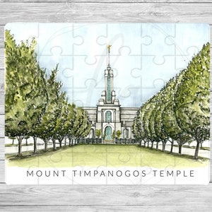 Mount Timp temple puzzle, religious puzzle, Christian puzzle, lds game, bible puzzle, lds gifts for kids, mormon gifts, lds gifts for women