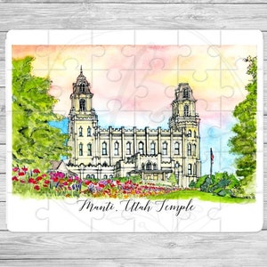 Manti temple puzzles, religious puzzle, Christian puzzle, lds games, bible puzzle, lds gifts for kids, mormon gifts, lds gifts for women