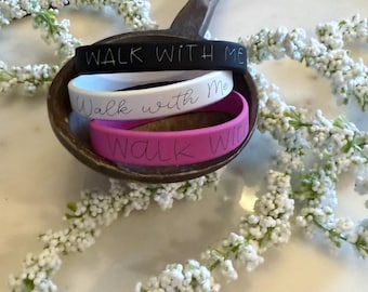 Walk with me silicone bracelet, 2026 lds youth theme, gifts for her, gifts for young women, girls camp gift