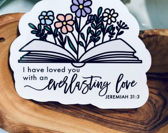 Everlasting Love laptop sticker,christian sticker,bible verse sticker,christian decal,faith stickers,vinyl stickers,christian gifts,faith
