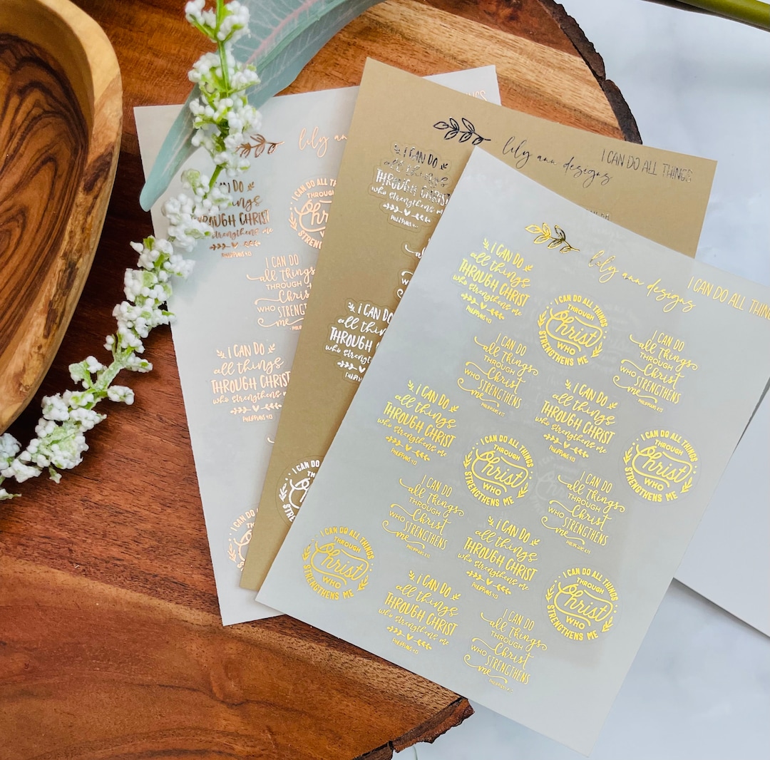 I Can Do All Things Foil Sticker Sheet,planner Stickers,bible Stickers ...