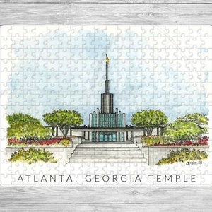 Atlanta temple puzzles, religious puzzle, Christian puzzle, lds games, bible puzzle, lds gifts for kids, mormon gifts, lds gifts for women