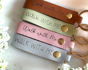 Walk with me leather keychain,2026 LDS youth theme,gift for young women,