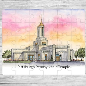 Pittsburgh temple puzzles, religious puzzle, Christian puzzle, lds games, bible puzzle, lds gifts for kids, mormon gifts,lds gifts for women