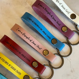 I am a Disciple of Jesus Christ leather keychains, 2024 lds youth theme, gifts for, mormons, youth, mormon youth, gifts for teenagers