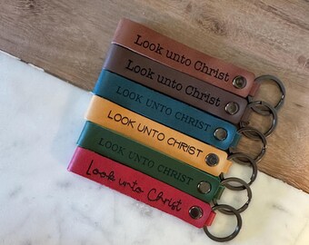 Look unto Christ 2025 LDS youth theme, gifts for, Mormons, youth, Mormon youth, gifts for teenagers, Leather keychains, girls camp gift