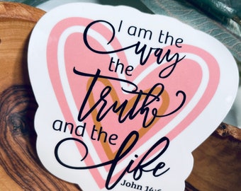 I am the way truth & light laptop sticker,christian sticker,bible verse sticker,christian decal,faith stickers,vinyl stickers,christian gift