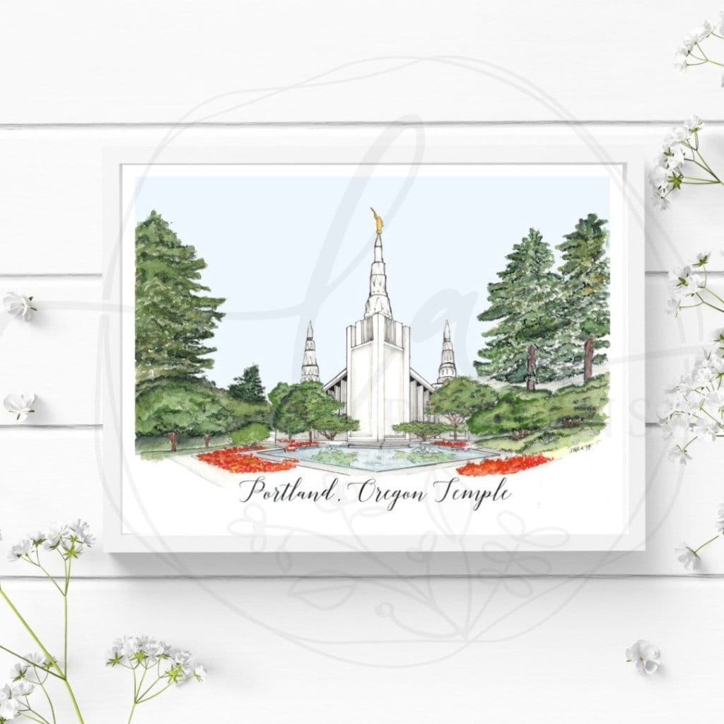 Portland Temple Print,lds temple art,temple watercolor,temple wall decor,  temple artwork,lds wedding gift,lds watercolor art, temple lds, image size:1024x1024