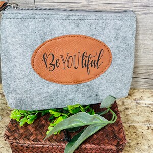 Beyoutiful zipper pouch, christian gift, cute christian bag, inspirational pouch, bible study pouch, bible journal pouch, felt pouch