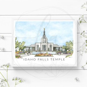 Idaho Falls Temple Print,lds temple art,temple watercolor,temple wall decor, temple artwork,lds wedding gift,lds watercolor art, temple lds