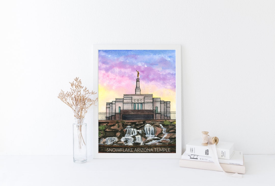 Snowflake Tample Snowflake Arizona Temple Print,lds Temple Art,temple Watercolor,temple ...