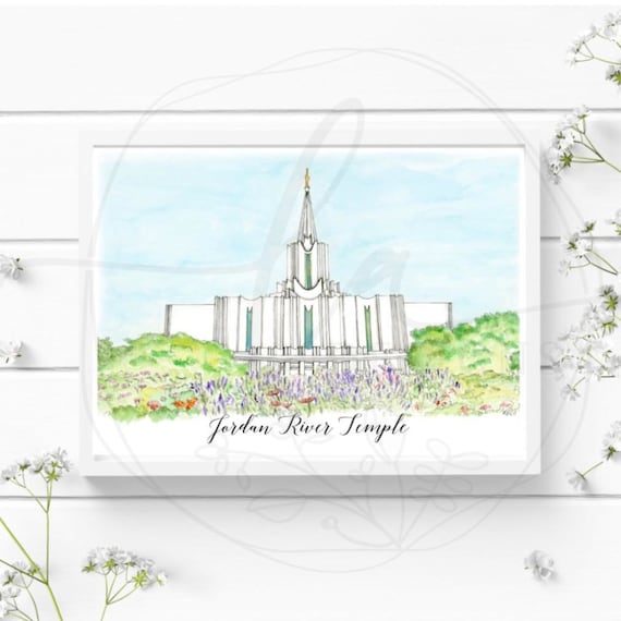 Jordan River Temple Printlds Temple Arttemple - Etsy