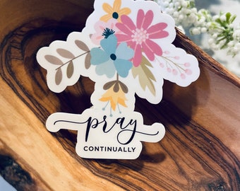 pray continually laptop sticker,christian sticker,bible sticker,christian decal,faith stickers,vinyl stickers,christian gifts,faith sticker