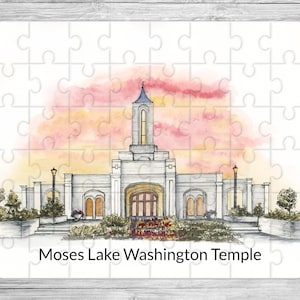 Moses Lake temple puzzles, religious puzzle,Christian puzzle,lds games,bible puzzle,lds gifts for kids,mormon gifts,lds gifts for women