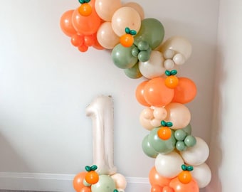 One Little Cutie Balloon Garland Sweet to Be 1 Farmers Market First Birthday Orange Citrus Fruit Theme A Little Cutie On The Way Baby Shower