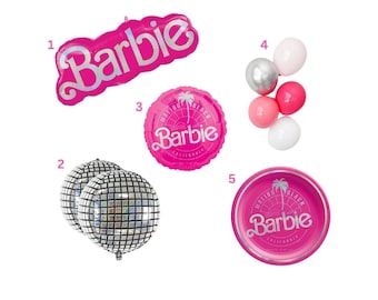 Decoraties Barbie-verjaardagsfeestje | Barbieborden | Barbie-ballonnen | Kom op Barbie Let's Go-feestje | Barbie-feestdecoratie | Barbie-decor Malibu