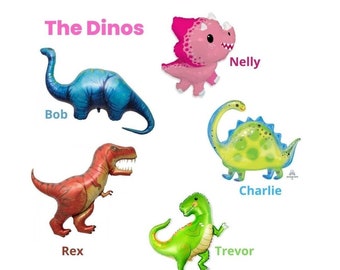 Giant T Rex Balloon | Dinosaur Balloons | Three Rex Balloons | Dinosaur Party Decor | Dinosaur Theme | 3rd birthday party | Jurassic Party