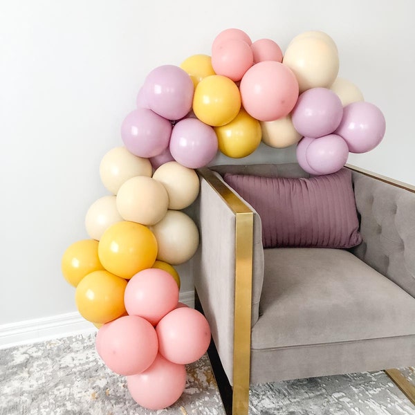 Purple Spring DIY Balloon Garland Kit | Pink Purple Balloon Arch | Mustard Balloons | Lavender Lilac Balloons | 1st Birthday | Bridal Shower