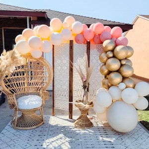Boho Dusty Rose Cream Peach Taupe DIY Balloon Garland Kit Chrome Gold Mauve Pink Balloon Arch Bridal Shower Baby Shower 1st Birthday Decor
