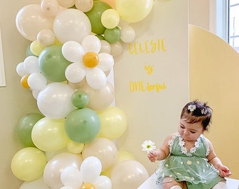 Groovy Hippy Daisy Flower Boho DIY Balloon Garland Kit | First Birthday Party decor | Balloon Arch | Baby Shower Boho | Bridal Shower Decor