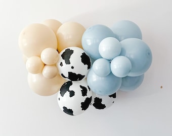 Ghirlanda di palloncini da cowboy dai colori tenui, Arco di palloncini Wild One, Palloncini con stampa mucca, Tema animali da fattoria, Primo rodeo, Compleanno a tema Far West, Cowboy
